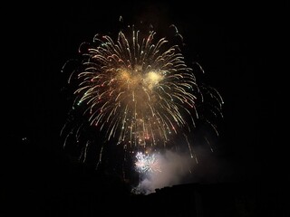 Fireworks at the national holiday in Vaduz in Liechtenstein 15.8.2025