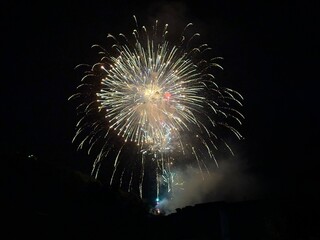 Fireworks at the national holiday in Vaduz in Liechtenstein 15.8.2025