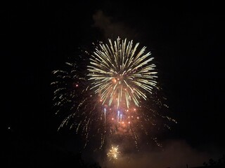 Fireworks at the national holiday in Vaduz in Liechtenstein 15.8.2025