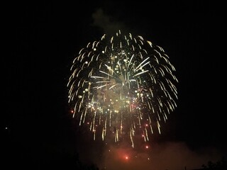 Fireworks at the national holiday in Vaduz in Liechtenstein 15.8.2025