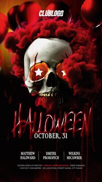 Animated Halloween Flyer Template for Halloween Party & Nightclub Events