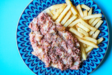 Classic Tasty Cooked Corned Beef Hash Meal Wirth Chips