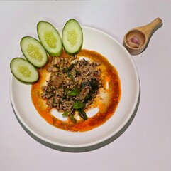 Minced pork salad, Isaan food, Thai food