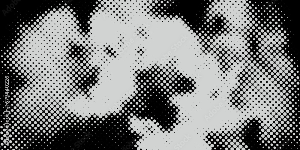 Poster dots halftone white and blue color pattern gradient grunge texture background. vector illustration.e