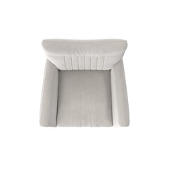Modern Armchair, Light Beige Fabric, Top View 3D Render
