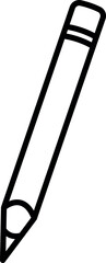 Pencil black-and-white stationery vector illustration