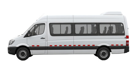 Isolated white passenger van