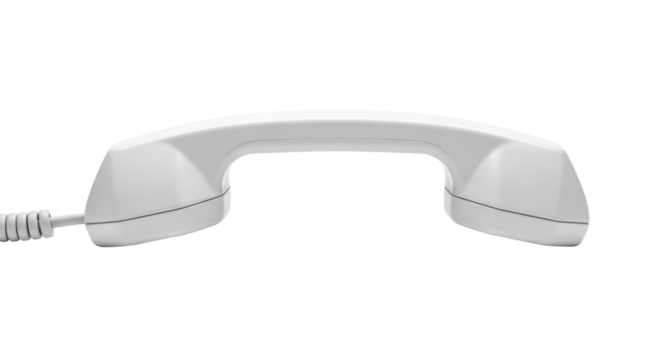 Isolated White Telephone Handset