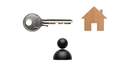 Isolated Key, House, and Person Icon Set