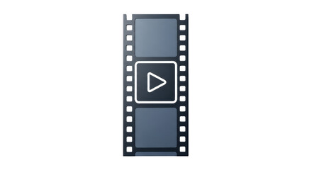 Isolated film reel with play button