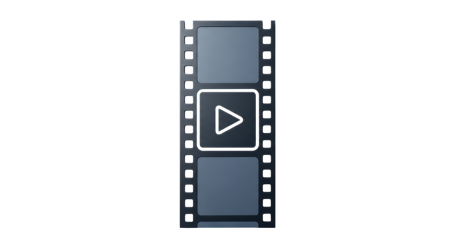 Isolated film reel with play button
