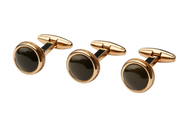 Modern Cufflink Set Isolated on Transparent Background