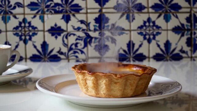 Egg custard tart, classic Portuguese sweet, pastel de nata