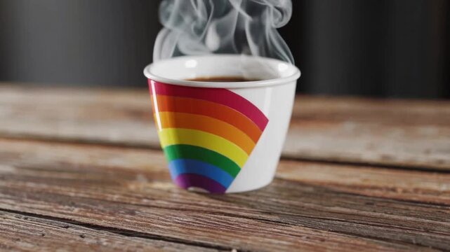 Drinking Vessel Decorated with Multicolored LGBTQ+ Pride Flag