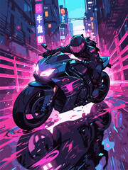 anime biker vector