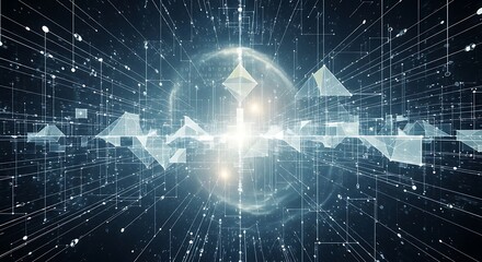 Digital Network, Futuristic Technology, Global Connection.
