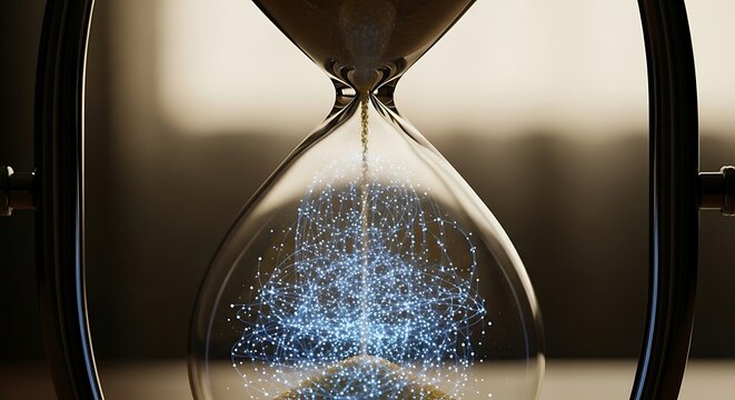 Time Passing, Hourglass, Focus, Reflection.