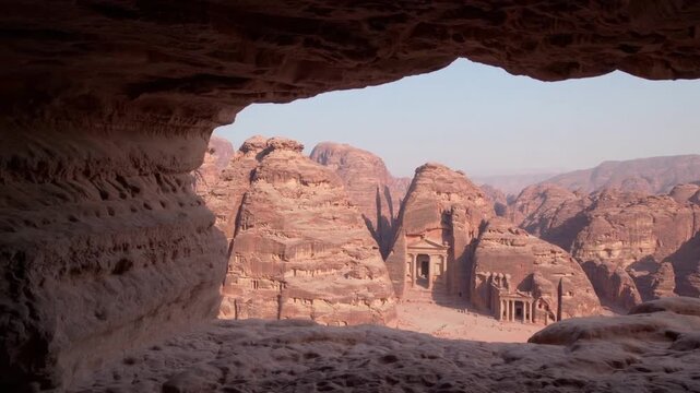 View from Inside Archaic Grotto Looking Out Over Historic River Canyon