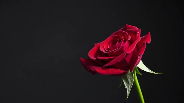 bloom of specific flower placed against dark backdrop, featuring empty area for text