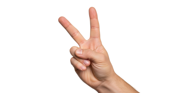 Isolated Hand Peace Sign