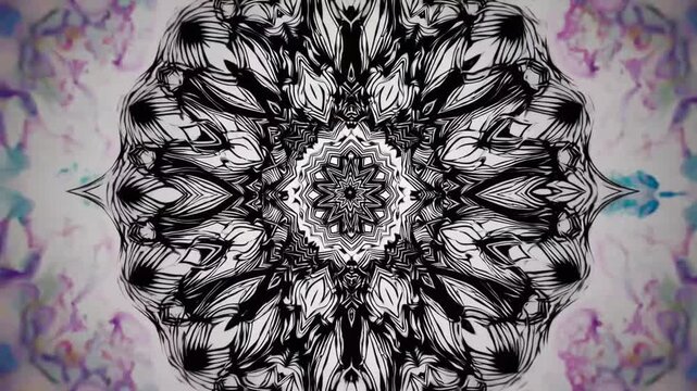 Innovative Mind Mandala Illustration Created with Pen and Ink on Watercolor Paper