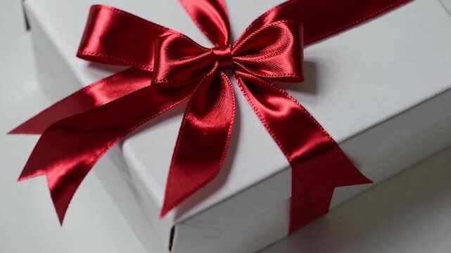 Crimson Satin Fabric Bow and Striped Band Isolated on Clear Background
