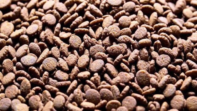 The substrate of dehydrated nourishment for companion animals, comprising pellets of high-quality nutrition for felines or canines