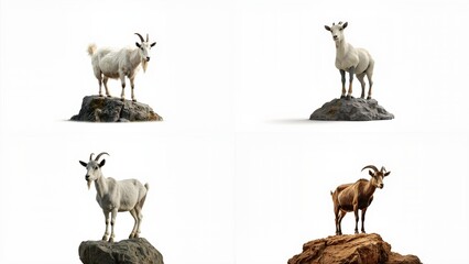 A goat standing on top of rock background figure motion scene frame composition elements backgrounds illustration gesture creative movement colorful depth expression emotion style layers