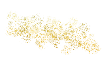 Shiny gold glitter. Pieces flakes of golden flakes shimmer, gold foil on vertical transparent background. Abstract png design element