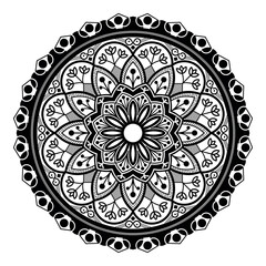 Geometric mandala ornament abstract symmetric pattern background vector illustration