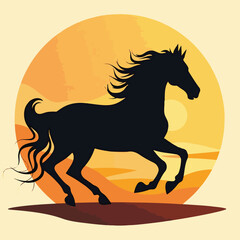 horse silhouette vector illustration