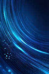Abstract digital flow with blue futuristic light streaks