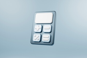 3D calculator floating in the air