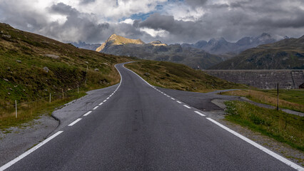 Mountain road leading into the Austrian Alps, Silvretta Hochalpenstraße