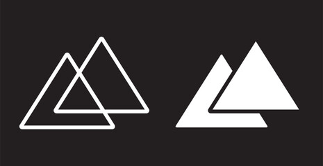 Geometric circular pattern black interlocking lines abstract design  minimalistic bold outline decorative vector graphic isolated on.outline decorative vector graphic isolated on