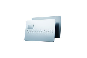 3D rendering of credit card floating in the air futuristic finance concept.
