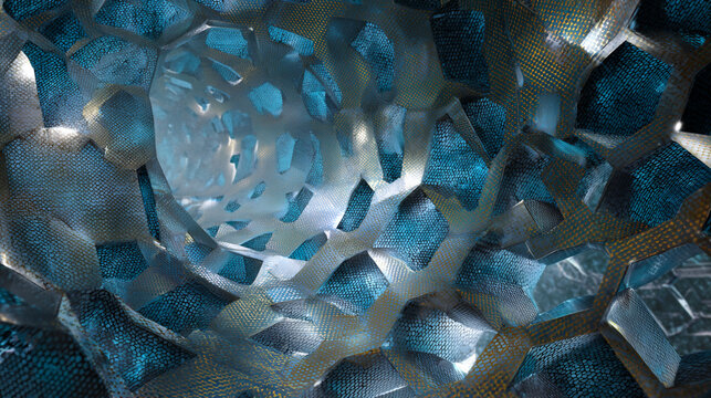 Interior View of a Futuristic Honeycomb Tunnel image - Powered by Adobe