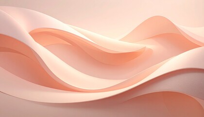 Ethereal Peach Waves: Soft, Flowing Abstract with Gentle Light and Shadow