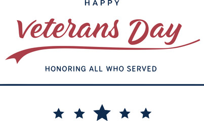 Vector art of happy veterans day honoring all who served with stars