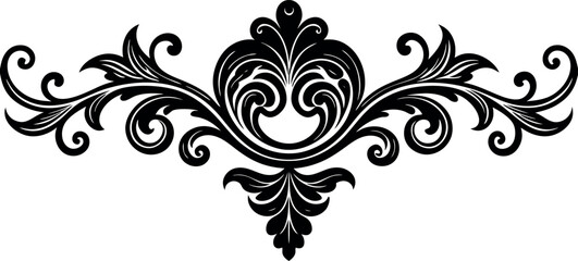 Vector art of black ornate flourish