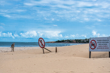 Jericoacoara beach hidden behind the dunes of the west coast of Jijoca de Jericoacoara, Ceara, Brazil