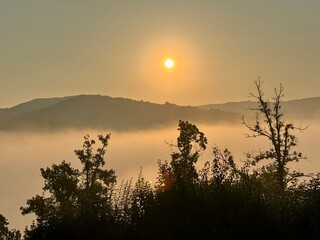 sunrise over the clouds