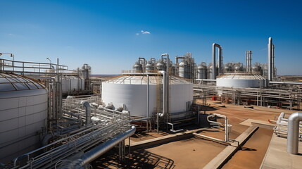 Obraz premium industrial lines, pipes and storage tanks
