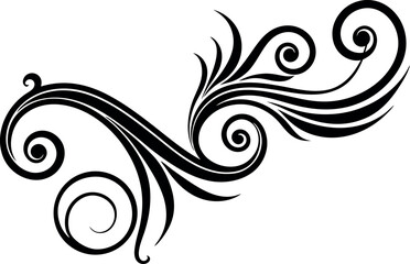 Vector art of elegant black swirl flourish