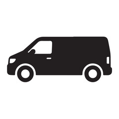 Van silhouette black and white vector icon