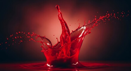 Red Liquid Splash Art.