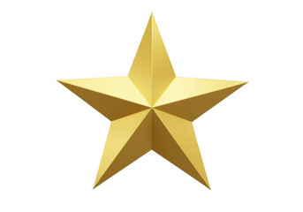 Fototapeta premium Golden five-pointed star emblem with subtle shading and highlights transparent background