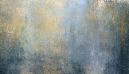 Fototapeta premium muted blue gray abstract textured canvas with golden brush strokes for modern wall art background or digital design texture