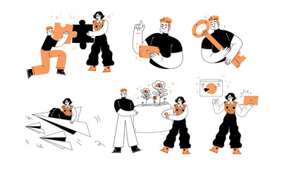 Dynamic Illustrations Showcasing a Variety of Diverse Activities and Concepts Around Us