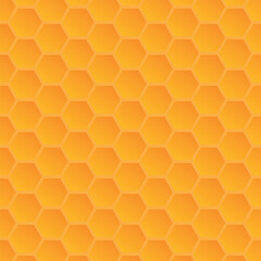 Geometric honeycomb background. Orange gradient. Seamless hexagon pattern.